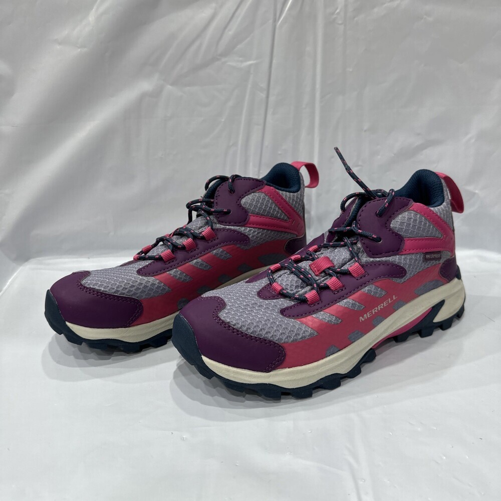 Merrell Moab Speed 2 Mid MK167549 Kids 5 Berry Waterproof Hiking Shoes EBS1131